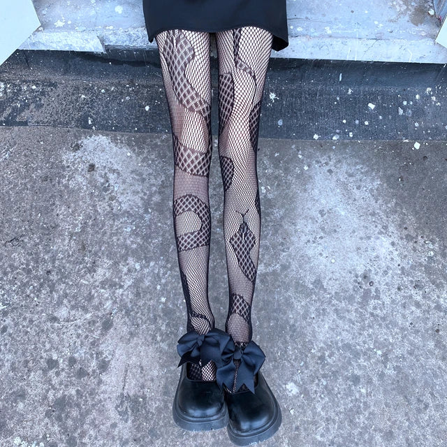 Fishnet Stockings High Waist Seamless Tight Black Nylon Pantyhose