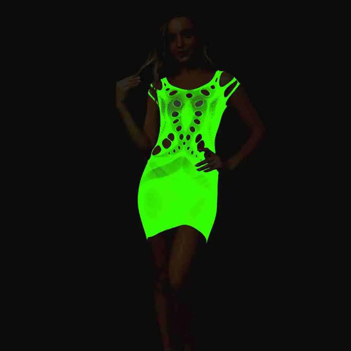 Sexy Stockings Glow in the Dark Women High Quality Fishnet Skinny Luminous Tight Pantyhose Hollow Out High Thigh Dancewear