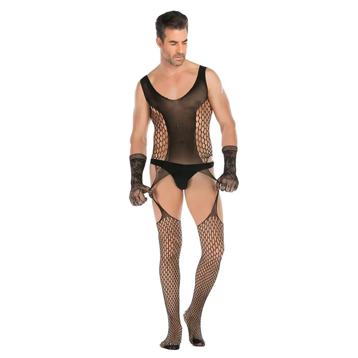Sexy Fishnet Man Body Stocking Plus Sexy Underwear