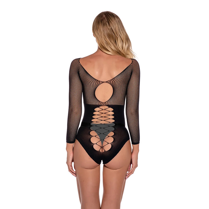 Ins Fashion Fishnet Backless Stockings Hot Transparent Big Hole Body Stocking