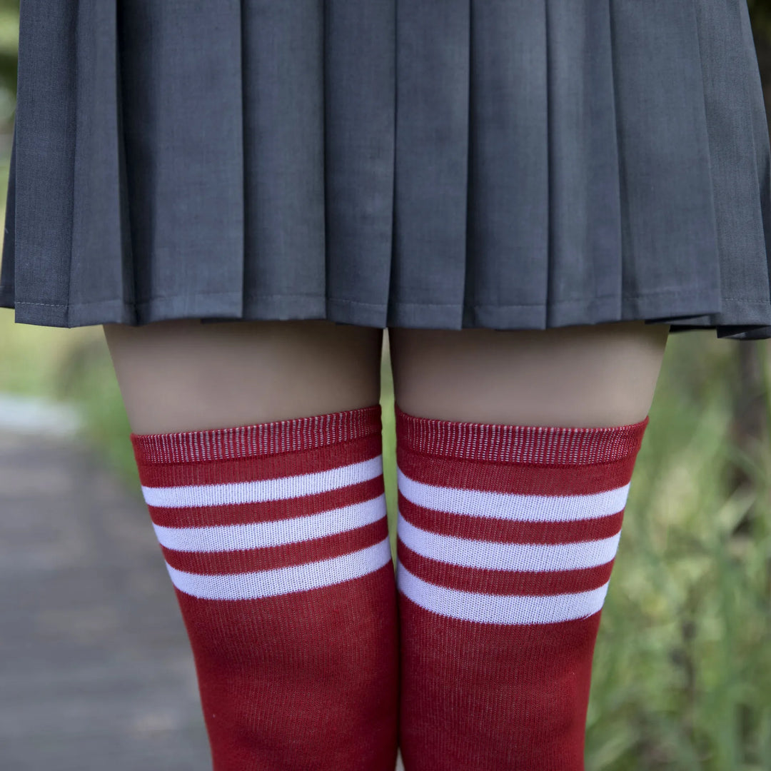 Japanese Lolita Socks Cotton Hosiery Girl Uniform Socks Lined Retro Socks for Adult Costumes Stockings