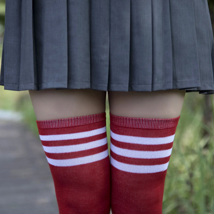 Japanese Lolita Socks Cotton Hosiery Girl Uniform Socks Lined Retro Socks for Adult Costumes Stockings