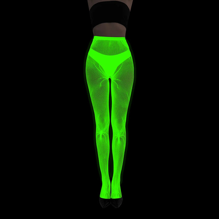 Women Body Stocking Glow in the Dark Sexy Fishnet Bodystocking Transparent Nylon Socks Mesh Pantyhose