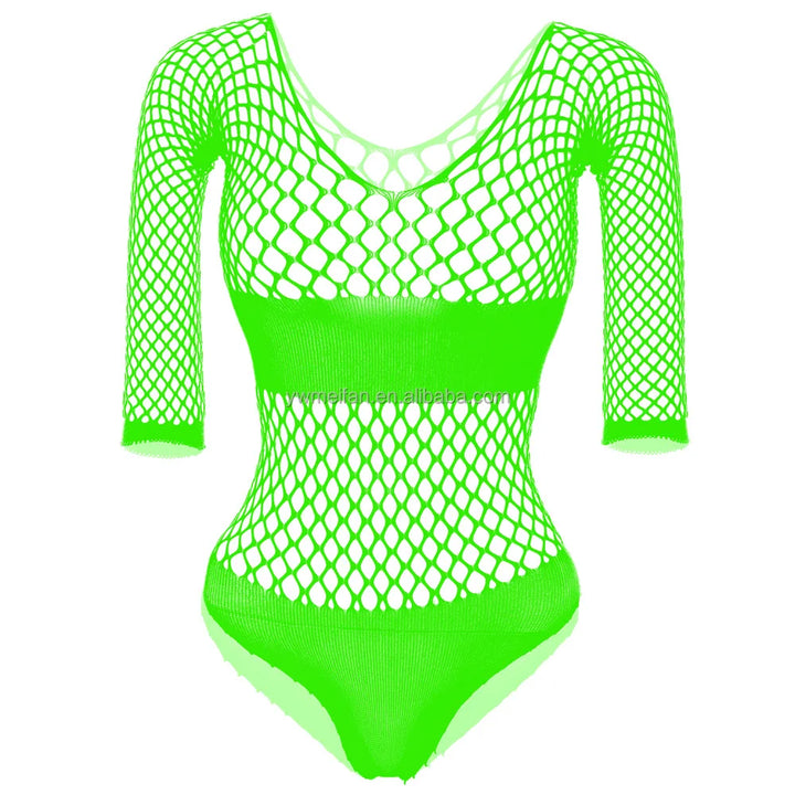 Valentine's Day Mesh Lingerie Dress Sexy Fishnets Bodysuit Women Summer Bikini Underwear Thong Body Stocking Dress