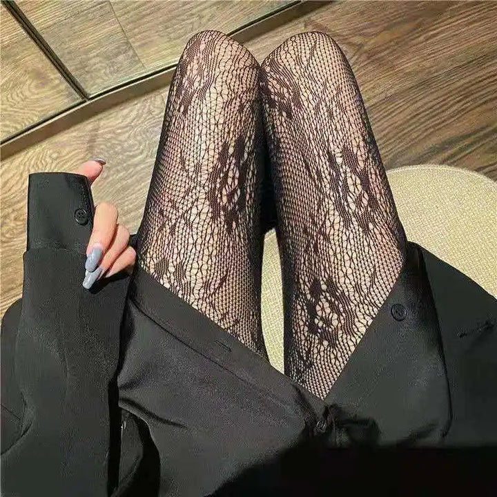 Lingerie Sexy Femme Spandex Mesh Dress Floral Halloween Fish Net Socks Pantyhose Stockings Knitted Design Brand Logo Tights