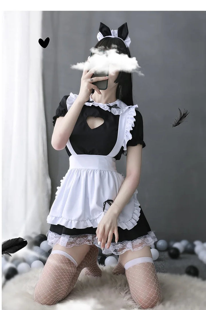 Thigh High Socks Tie High Fish Net Stockings Women's Maid Nurse Uniform With Sexy Underwear Knee High Fishnet Socks
