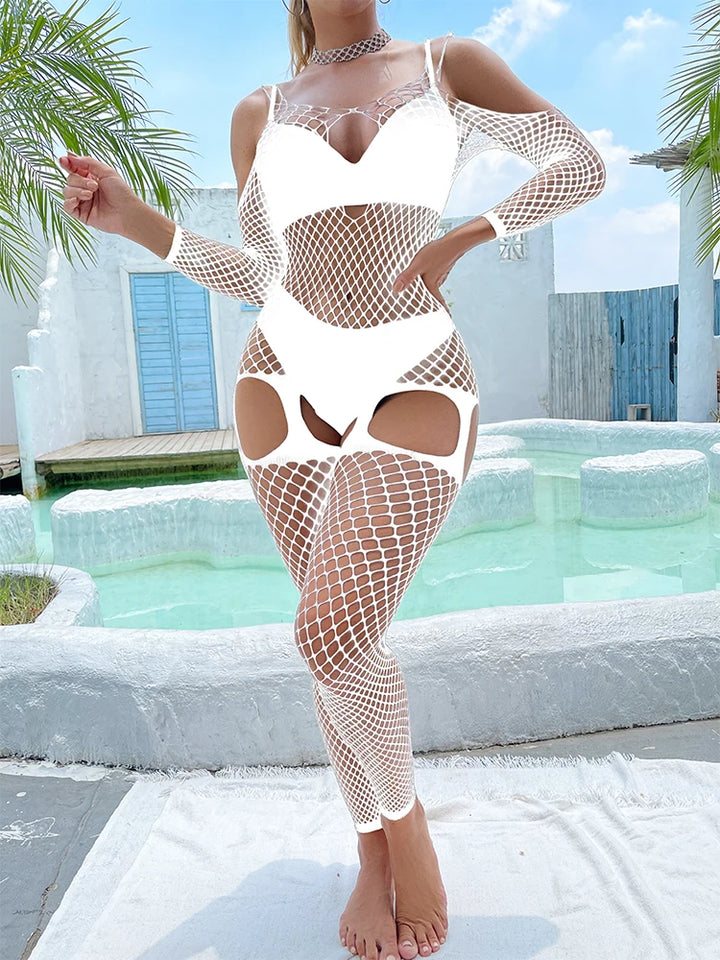 Hot Sales Suspender Pantyhose Tights  Mature Women Sexy Fishnets Full Bodystocking Mesh Lingerie Stockings W586