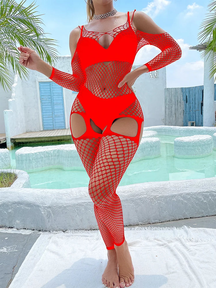 Hot Sales Suspender Pantyhose Tights  Mature Women Sexy Fishnets Full Bodystocking Mesh Lingerie Stockings W586