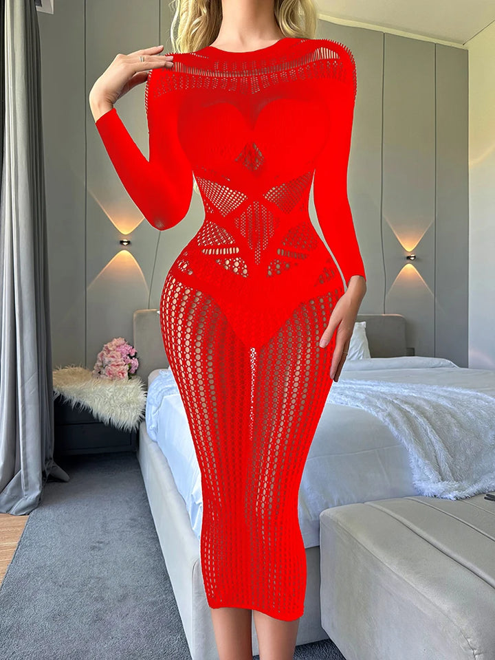 Gradient Color Fishnet Jumpsuits for Women Plus Size Body Stocking Mesh Sheer Lingerie Femme Sexy Cutout Bodystocking