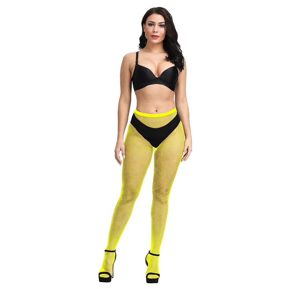 Rhinestone Gem Pantyhose Tights Women Sexy Nylon Hosiery Stockings Costumes Party Bling Lingerie Candy Color Leggings