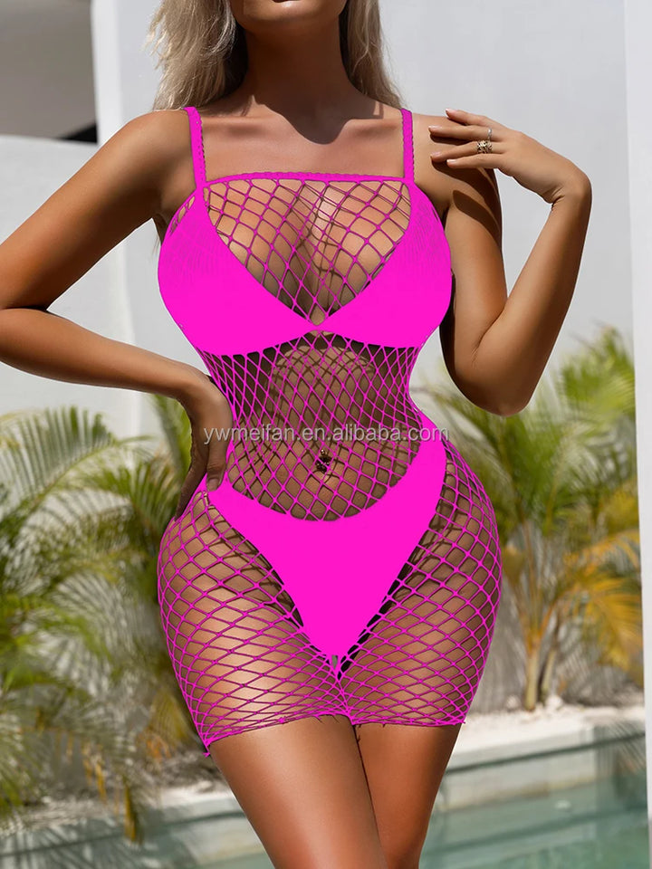 Women Fishnets Body Stocking Sexy Erotic Lingerie Panties Regular Hollow Out Fit Bodysuit One-piece Mesh Elasticity Jumpsuit