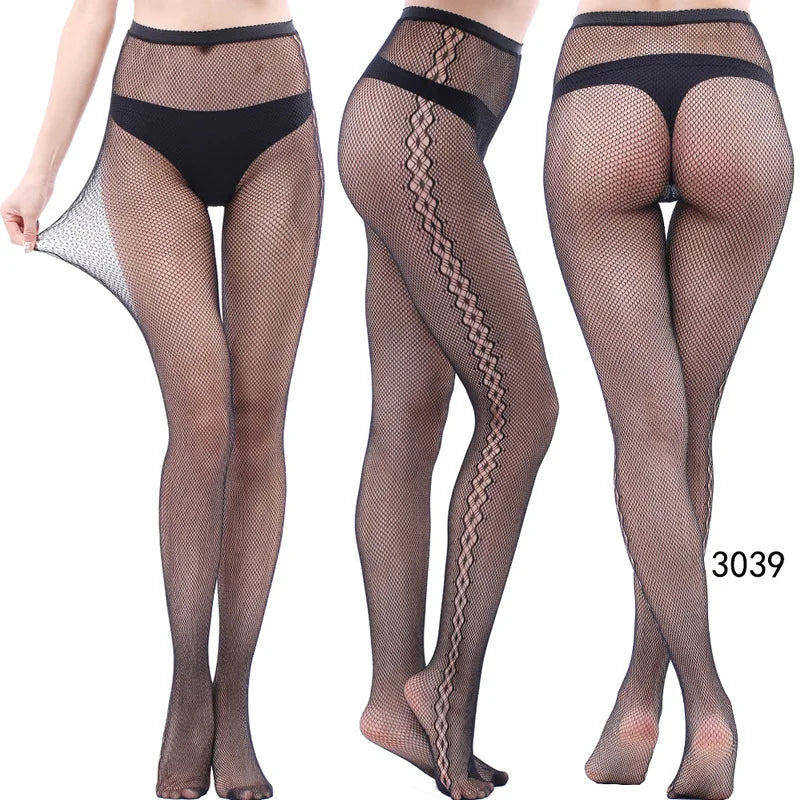 Womens Fishnet Tights Suspender Pantyhose Thigh-High Stockings