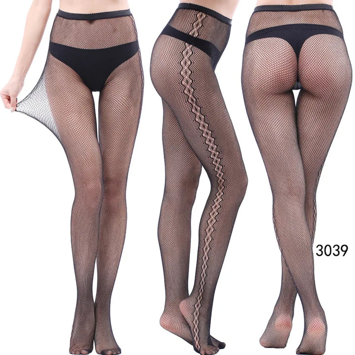 Womens Fishnet Tights Suspender Pantyhose Thigh-High Stockings