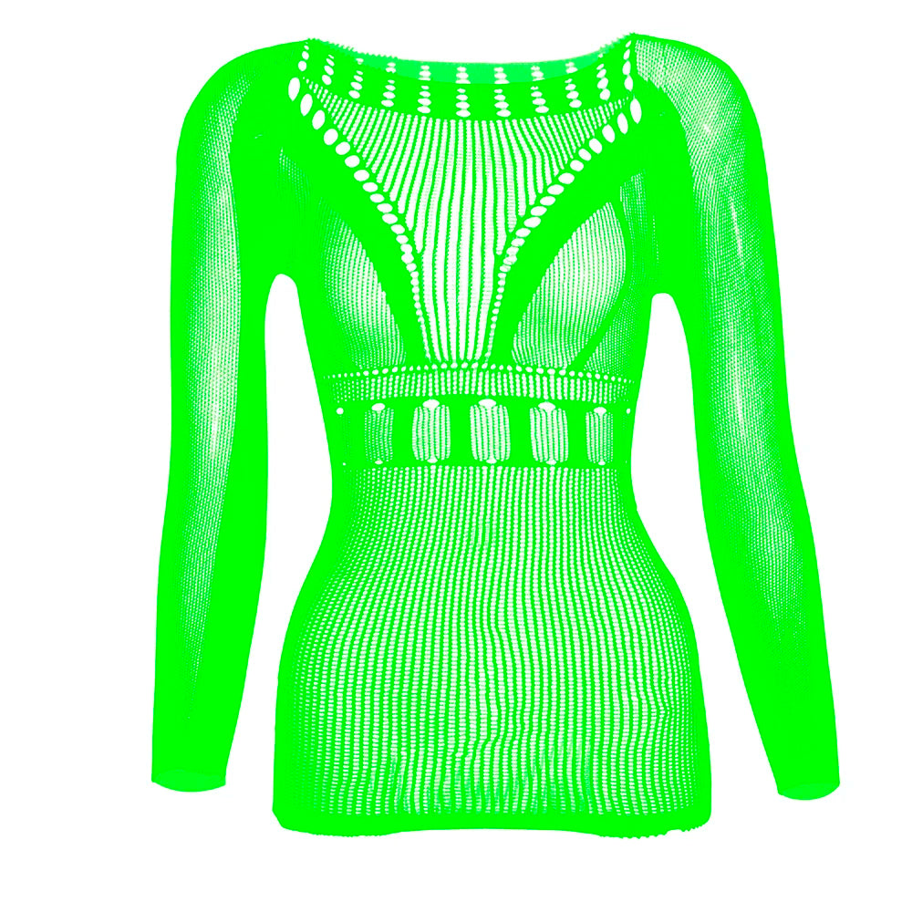 High Waist Sexy Mesh Lingerie Summer Vacation Outfit Elastic Nylon Bodystocking One-Piece Mesh Stockings