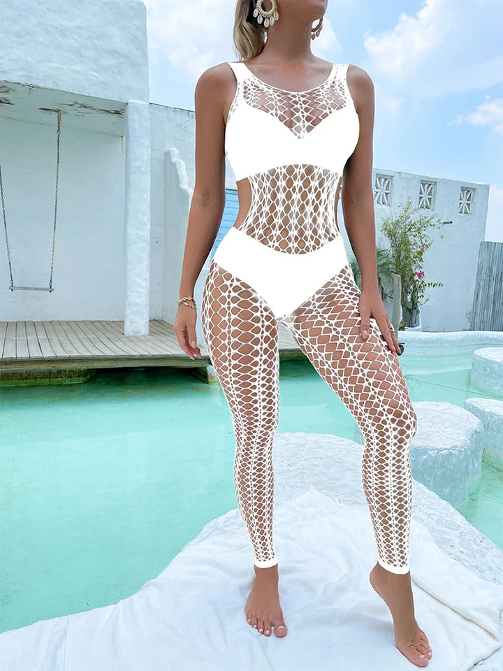 Women Sexy Full Body Stocking Lingerie Bodysuits Adult Backless Halter Dresses Stockings Full Body Erotic Dancewear