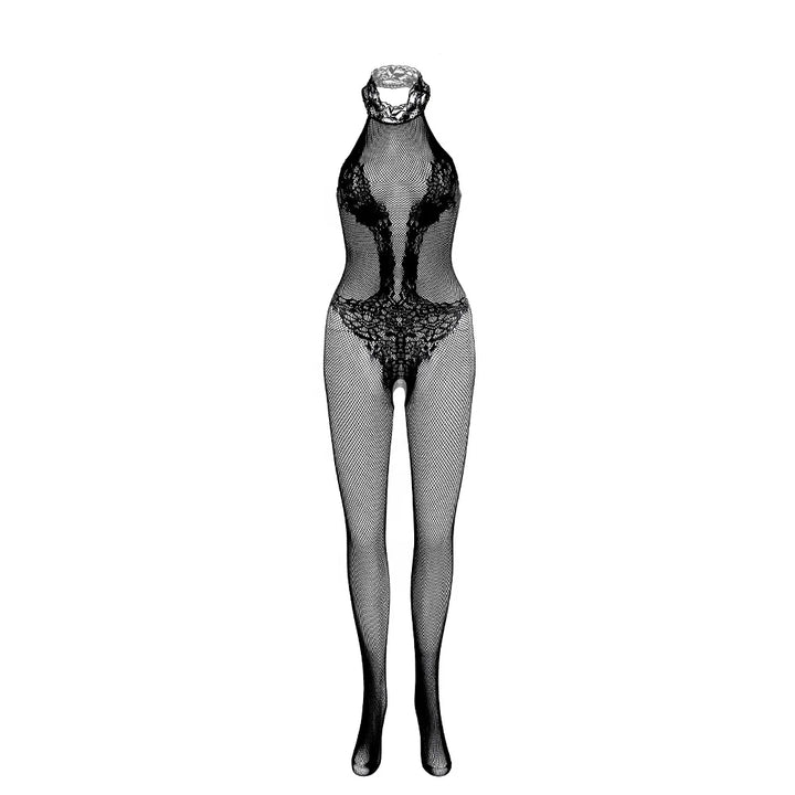 Black Lace Floral Fishnet Stockings Full Body Women Exotic Sexy Lingerie Dress Mature Sexy Crotchless Body Stocking