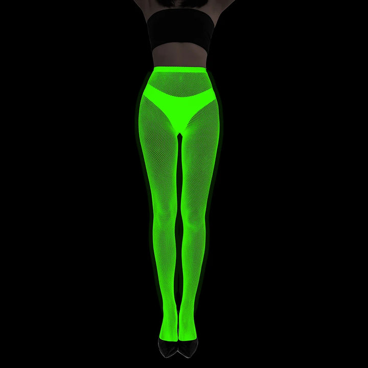 Glow in the Dark Net Socks Sexy Party Luminous Fishnet Pantyhose Women Stocking Tights Sheers Nylon Socks Mesh Pantyhose