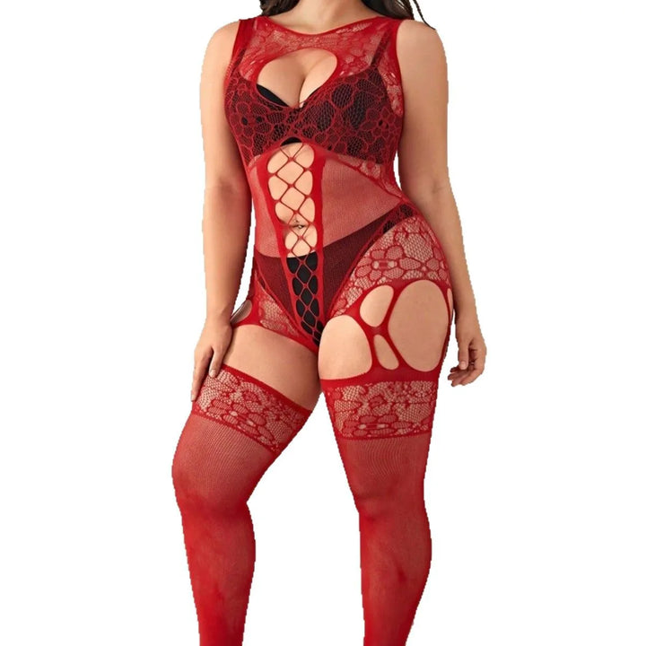 Factory Manufacture Plus Size Sexy Fishnets Dress Stockings Full Body Stocking Women Sexy Lingerie Hollow Out Bodysuits W584