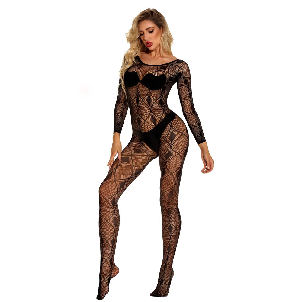 Meifan  Factory Direct Wholesales Women's Long Sexy Fishnet Stockings Fish Net Pantyhose Tights Mesh Stockings Lingerie