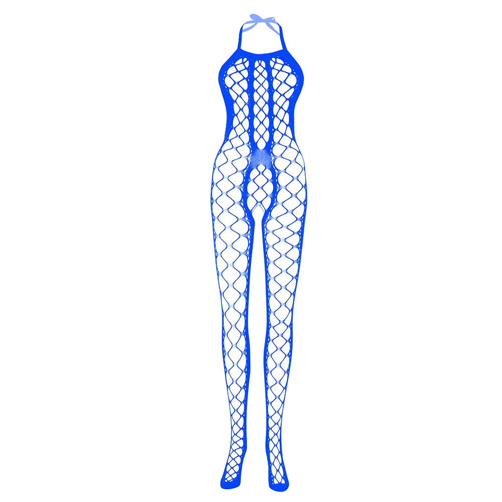 Sexy Black Nude Full Body Fishnet Stockings Women Temptation Perspective Leggings Open Crotch Erotic Pantyhose Lingerie