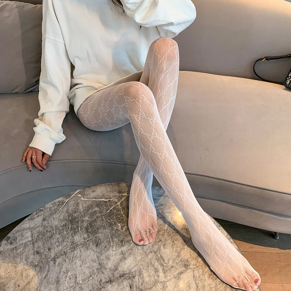 High Waist Fishnet Leggings Pantyhose Mock Suspender Pantyhose Striped Goth Fishnets Stocking Body  Suspender Tights