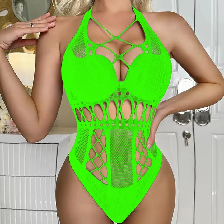 Sexy Bodysuits Women Mesh Transparent Body Stocking Lingerie Club Party Tights Fishnet Female Sexy Erotic Lingerie