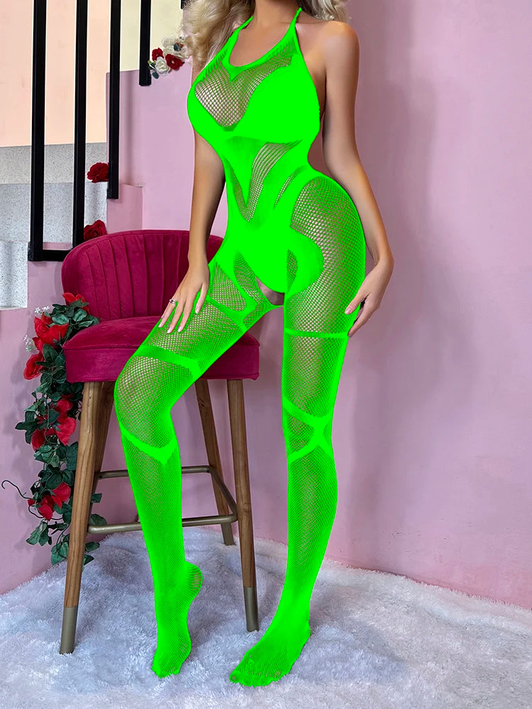 NEW Sexy Lingerie Women's Open Crotch Slutty Exotic Body Stocking Sexy Glitter Stockings for Girls Sexy Fishnet Dress