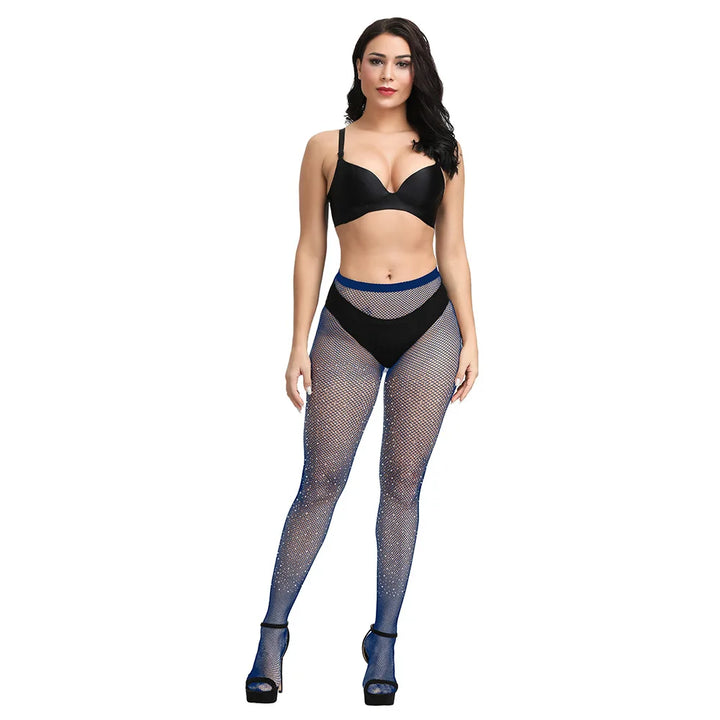 Rhinestone Gem Pantyhose Tights Women Sexy Nylon Hosiery Stockings Costumes Party Bling Lingerie Candy Color Leggings