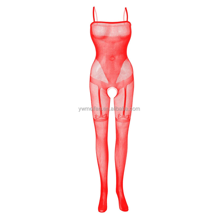 Integrate Garter Belt Pantyhose Women's Sexy Black Nude Fishnets Bodystocking Crotchless Body Stocking Lingerie