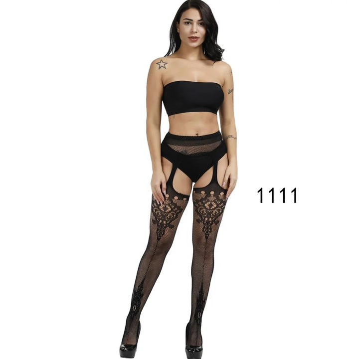 Womens Lingerie Body Garter Belt Thigh High Sheer Nylon Stockings Suspenders Sexy Pantyhose/tights