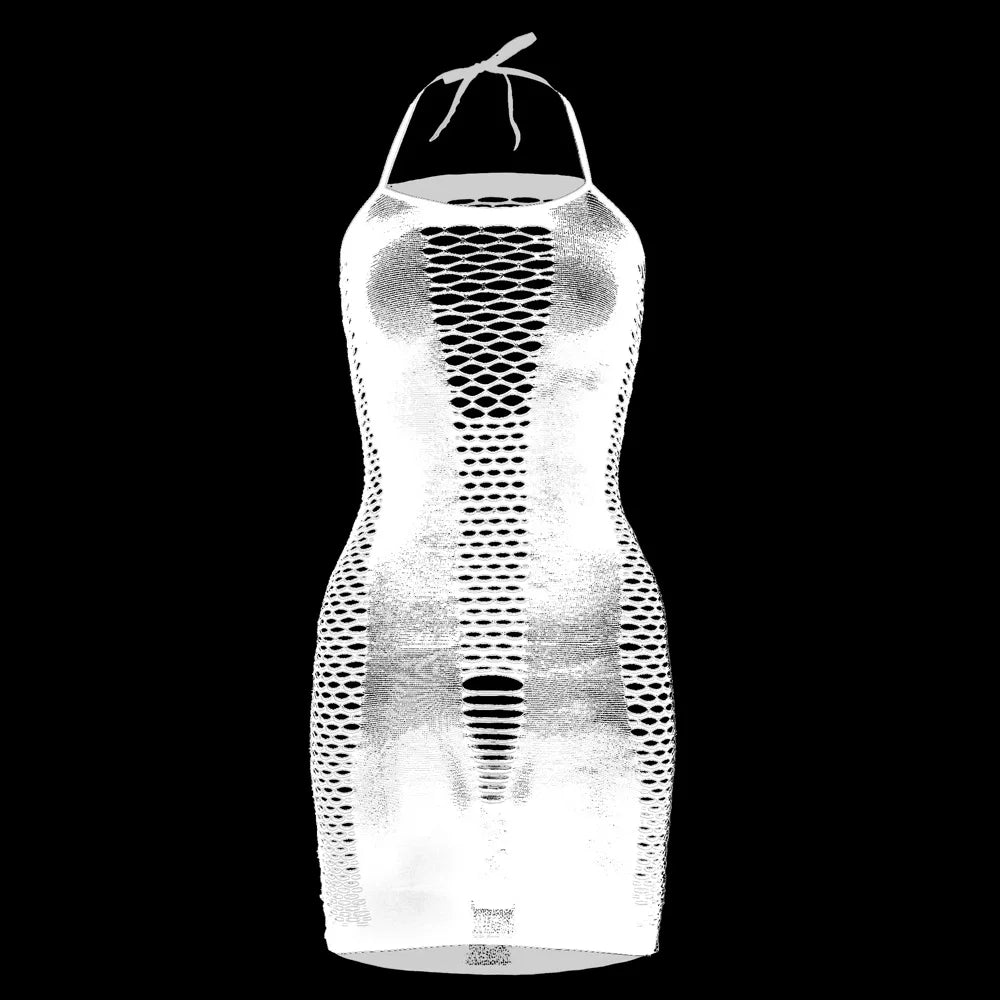 Hollow Out Sexy Halter Fishnet Jumpsuit for Women Sexy See Through Body Stocking Lingerie Dress Sexy Lenjerie Womens