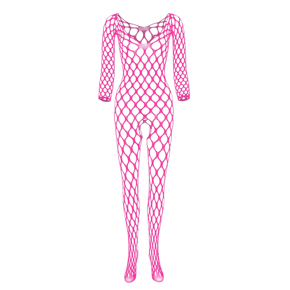 Full Body Fishnet Stockings Sexy Women Erotic Lingerie  Crotchless Design Bodystocking Ultra Large Nets Bodysuits 2024
