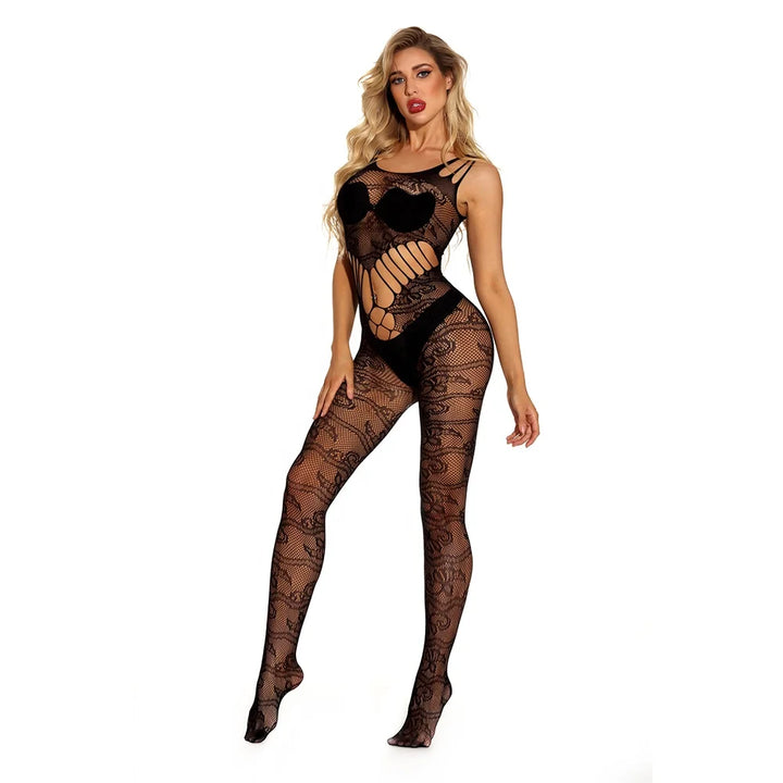 TikTok Fashion Fishnets Bodystocking for Women's Wholesale Nylon Stockings Full Body Sexy Crotchless Erotic Lingerie
