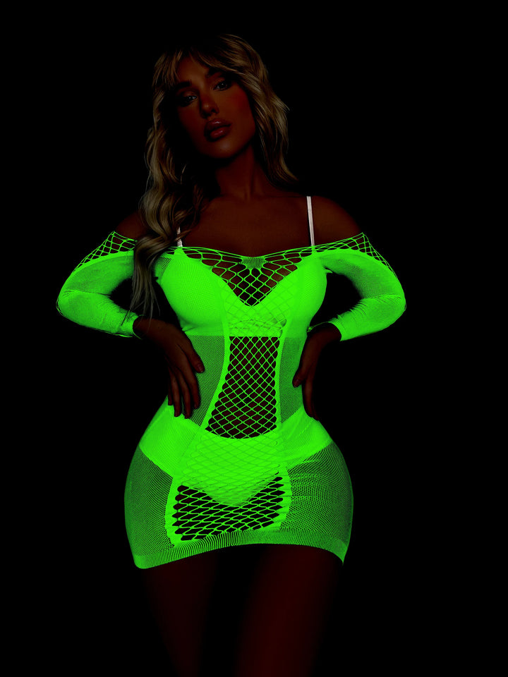 Sexy Stockings Glow in the Dark Women High Quality Fishnet Skinny Luminous Tight Pantyhose Hollow Out High Thigh Dancewear