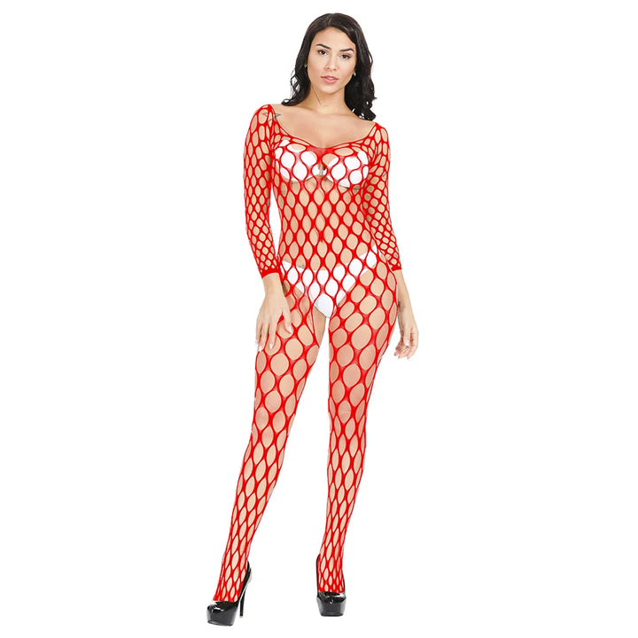 Wholesale Fishnet Bodystocking Hollow Out Stockings Full Body for Women Mesh Sheer Lingerie Femme Sexy Body Stocking