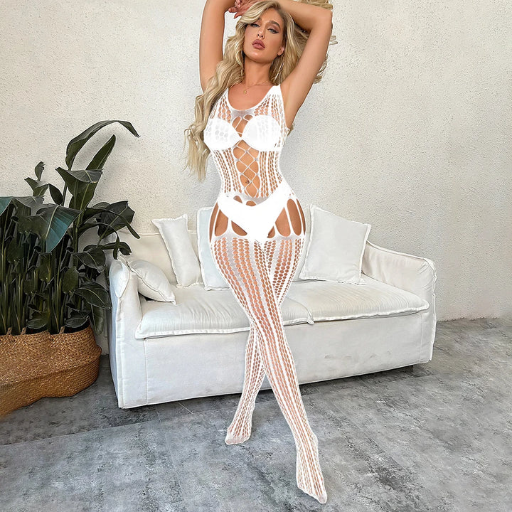 Wholesale Honeymoon Stockings Full Body 2024 Femme Lingerie Sexy Women Fishnet Bodystocking Sexy Open Crotch Bodysuit