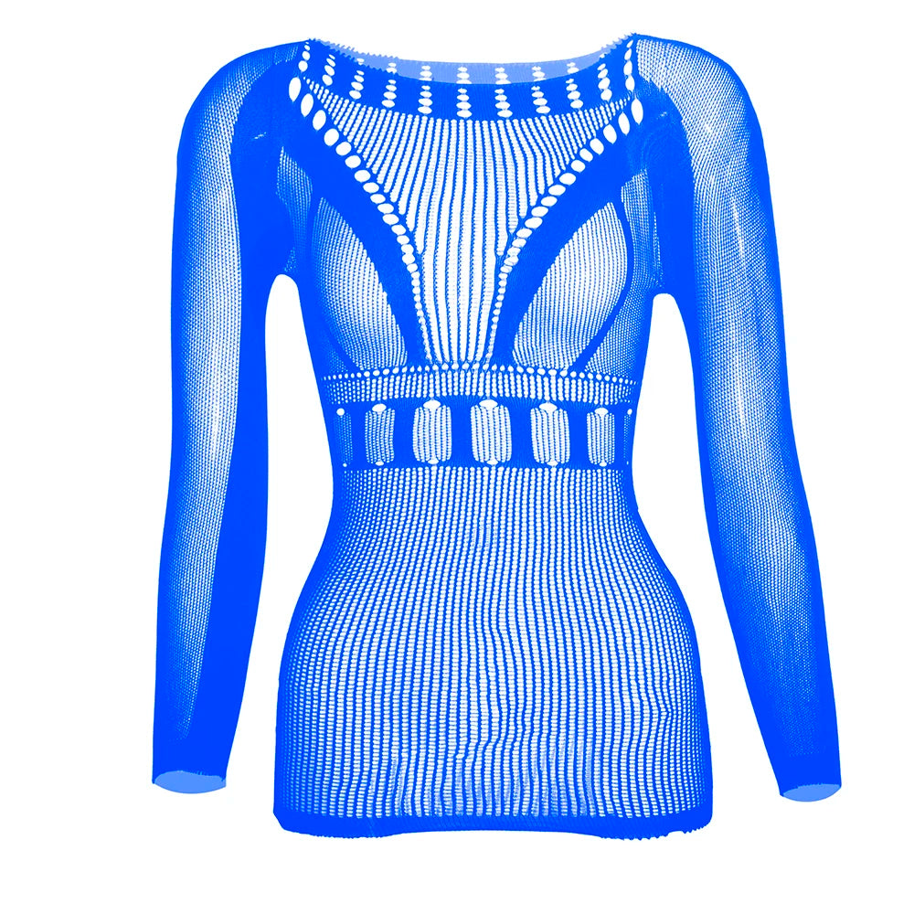 High Waist Sexy Mesh Lingerie Summer Vacation Outfit Elastic Nylon Bodystocking One-Piece Mesh Stockings