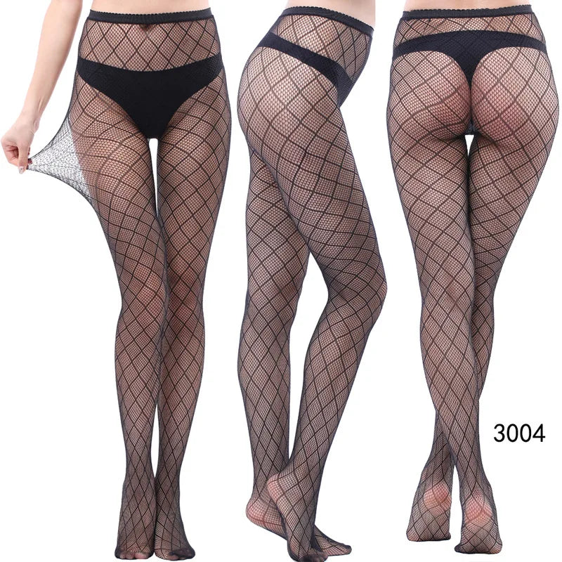 Womens Fishnet Tights Suspender Pantyhose Thigh-High Stockings