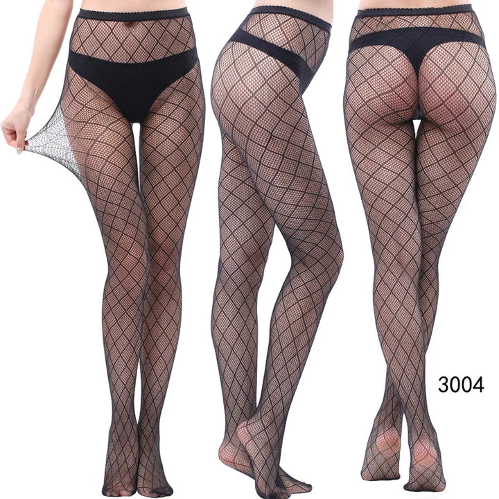 Womens Fishnet Tights Suspender Pantyhose Thigh-High Stockings