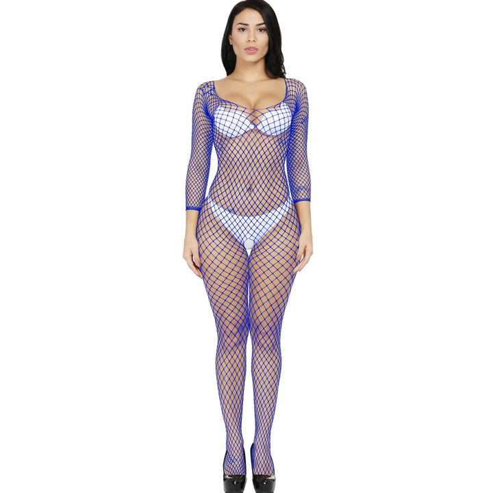 Wholesale Women's Fishnet Bodystocking One -piece Longsleeve Bodysuit Sexy Lingerie for Women