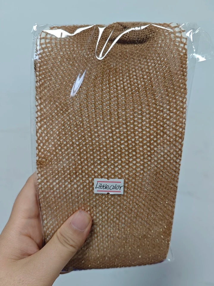 Small Weft Salmon Color Carnival V-cut No Glitter Stockings for Black Brown Skin Women Resistant Gold Glitter Stockings