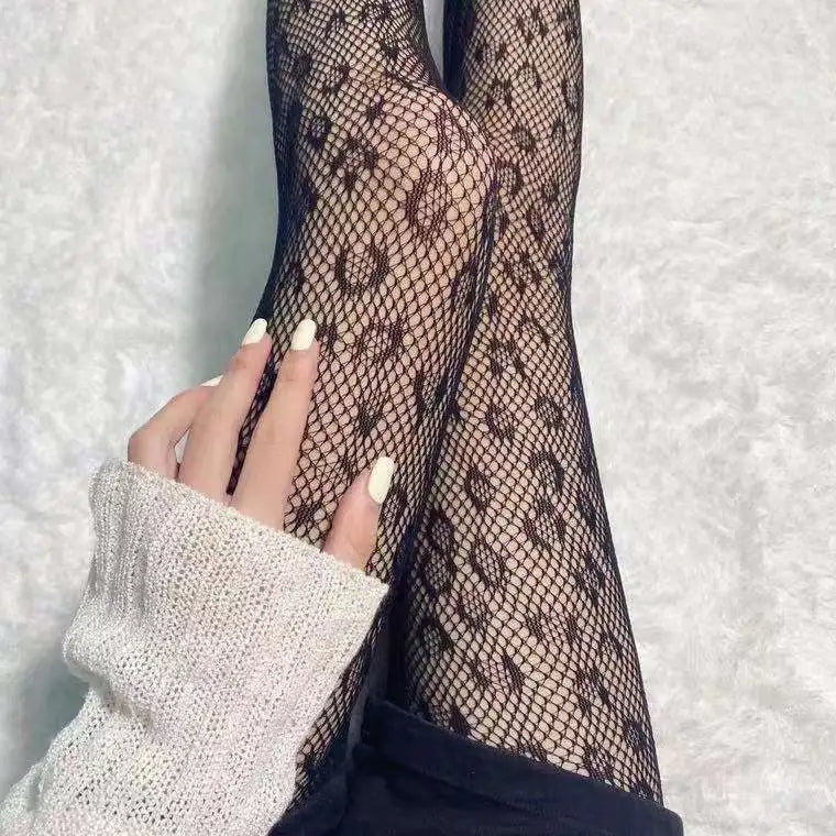 Lingerie Sexy Femme Spandex Mesh Dress Floral Halloween Fish Net Socks Pantyhose Stockings Knitted Design Brand Logo Tights