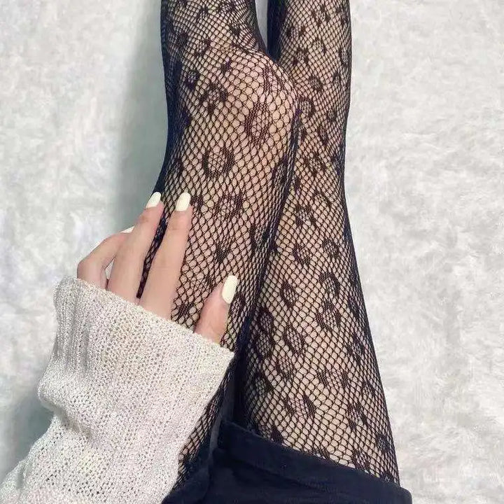 Lingerie Sexy Femme Spandex Mesh Dress Floral Halloween Fish Net Socks Pantyhose Stockings Knitted Design Brand Logo Tights