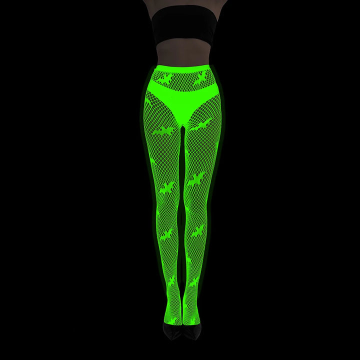 Women Body Stocking Glow in the Dark Sexy Fishnet Bodystocking Transparent Nylon Socks Mesh Pantyhose