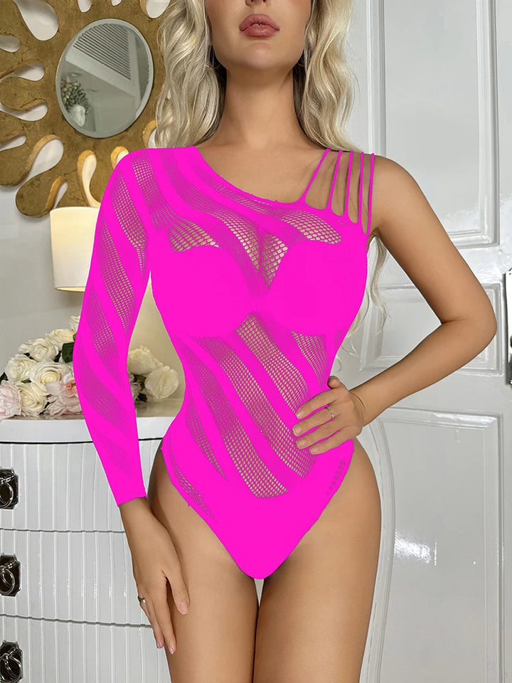 Sexy Garter Belt Crew Shoulder Lingerie Dress Adult Women Sexy Fishnet Bodystocking Full Body Stockings Hosiery Socks