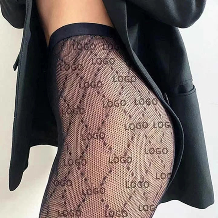 Custom 360 Digital Stocking Women Large Size Seamless Tights Customized Gg Fishnet Pantyhose Brand Name Logo Pantyhose