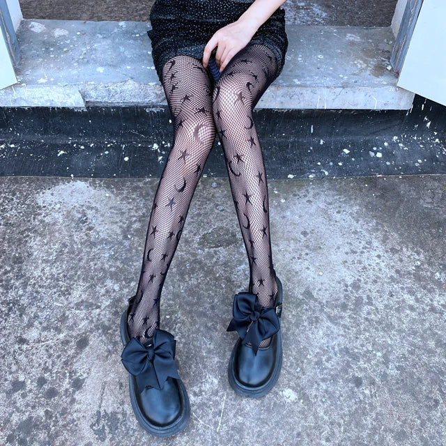New Polyamide Anti-Hook Wire Fishnet Stockings Lift the Hip Hollow Different Styles for Choice Breathable Nylon