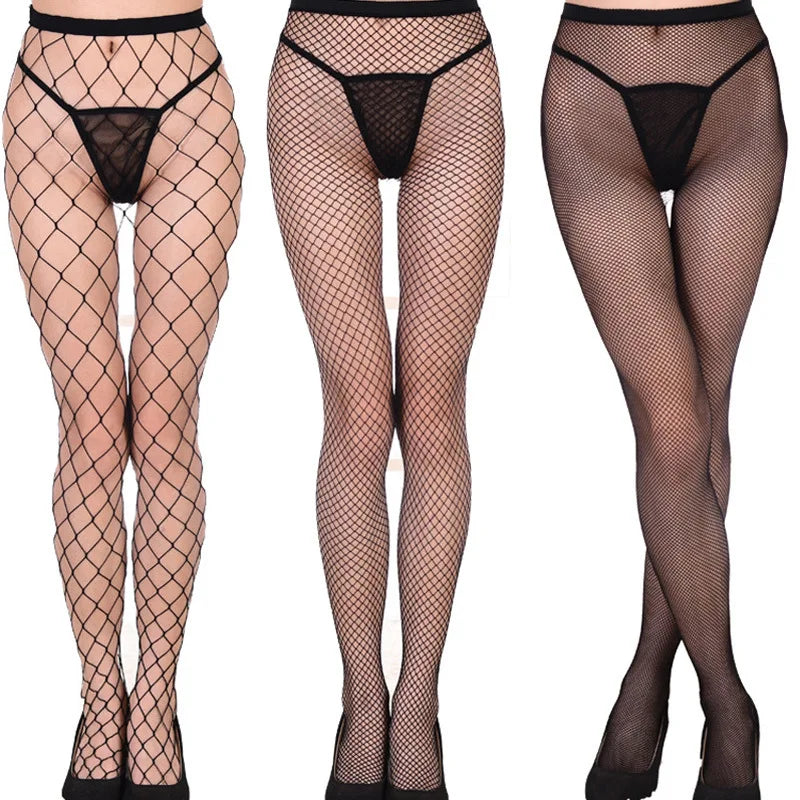 High Waist Tights Fishnet Stockings for Women Sexy Lace Seamless Leggings Pantyhose Plus Size Tights Mesh Stockings