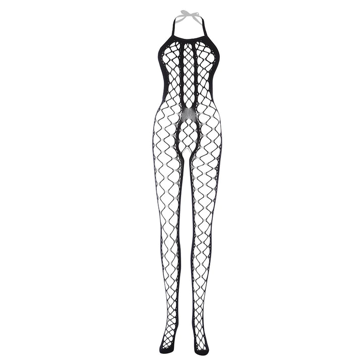 Sexy Black Nude Full Body Fishnet Stockings Women Temptation Perspective Leggings Open Crotch Erotic Pantyhose Lingerie