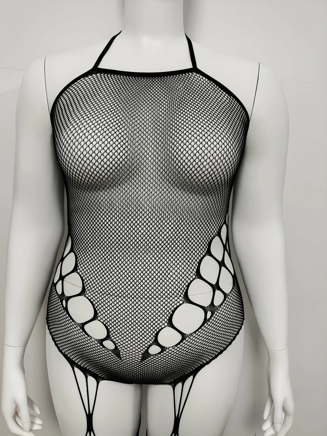 OEM Sexy Mature Women Plus Size Lingerie 2024 Femme Lingerie Sexy Crotchless Bodystockings Halter Belt Bodysuit